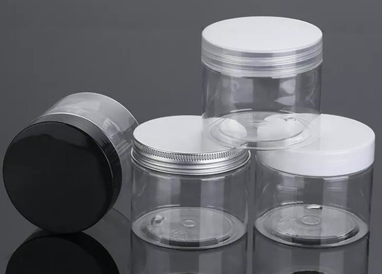 250ml 500ml καθαρίζουν το ηλέκτρινο μαύρο βάζο κρέμας της Pet πλαστικό με το πλαστικό καπάκι